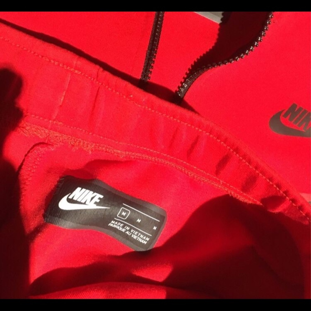 Red Nike tech fleece jumpsuit. - Picture 2 of 6
